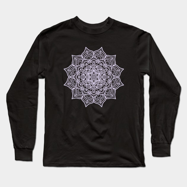 Pink Mandala Digital Art Tee Long Sleeve T-Shirt by FlyingWhale369